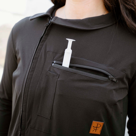 Women's Long Sleeve Coveralls With Front Syringe Holders